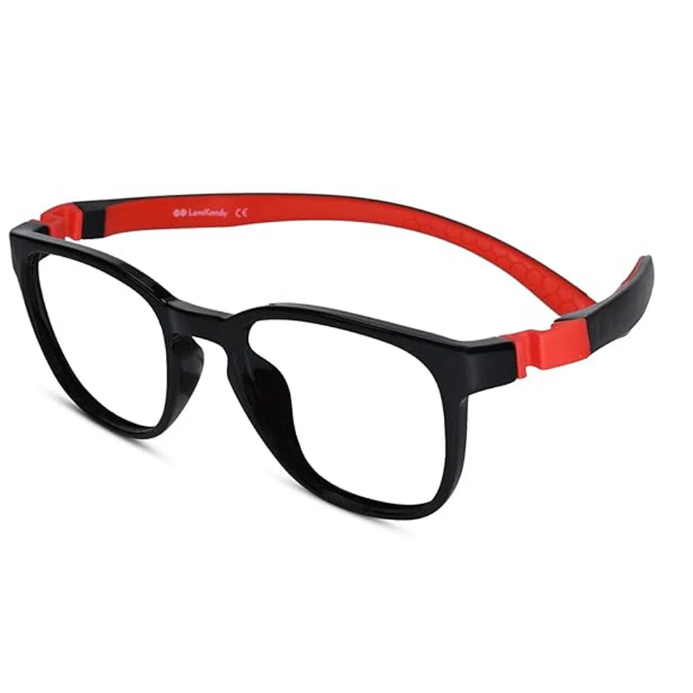 Flexible Full Rim Blue Rectangle Eyeglasses 6-10 yrs