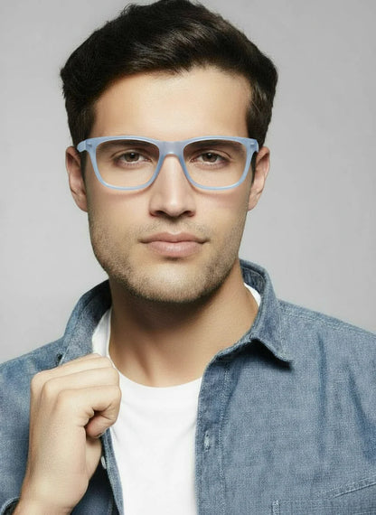 Urban Matte-Ocean Blue Rectangular Eyeglasses & Computer Glasses For Men & Women