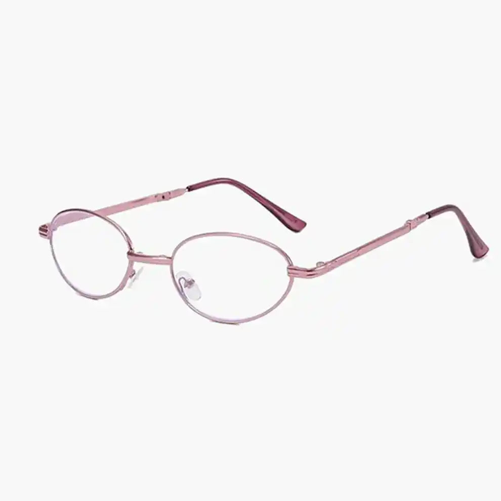 Front view foldable purple frame reading for women style, good quality lenses for daily life"