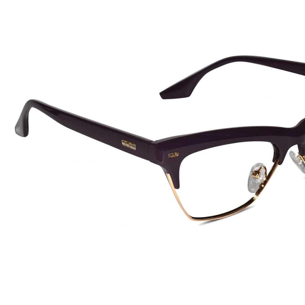 Purpl with Gold Cat eye Computer Glasses For Women LKE20016-PURPL