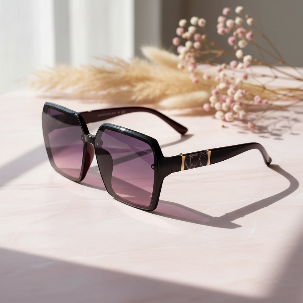 Oversized Square Sunglasses for Women LKS5075- CHERRY