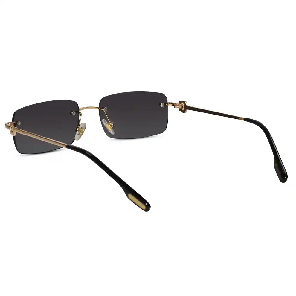 Rectangular Pink Rimless Sunglasses For Men & Women