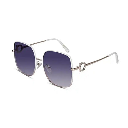 Designer Oversize  Black Square Sunglasses