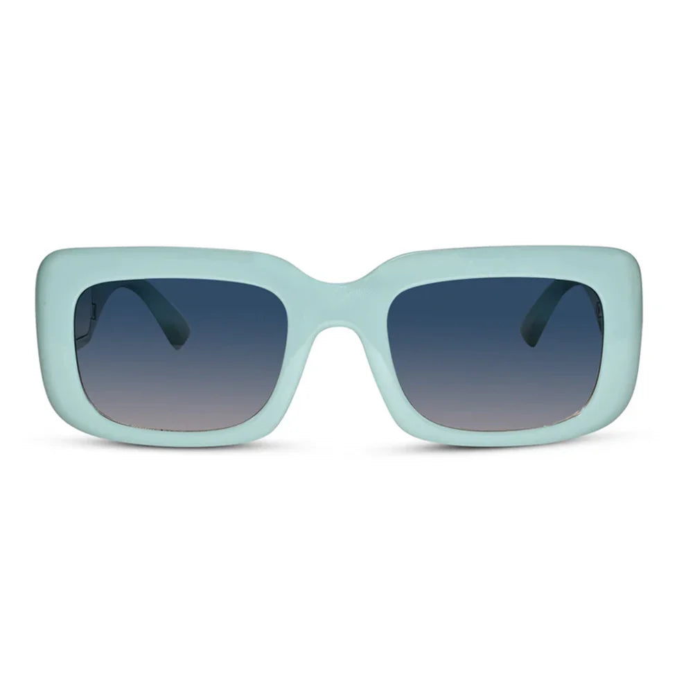 Brown Designer Floral Rectangular Sunglasses For Women