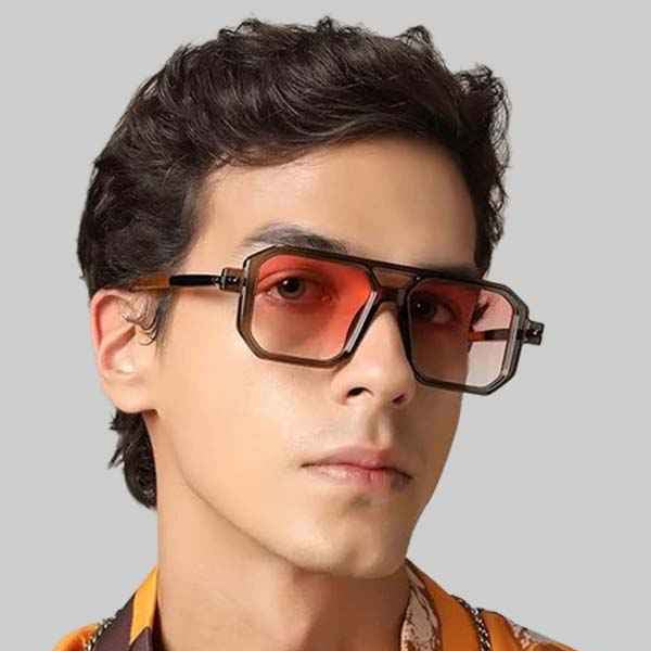 Animal Print Rectangle Sunglasses for Men LKS8709-GRY