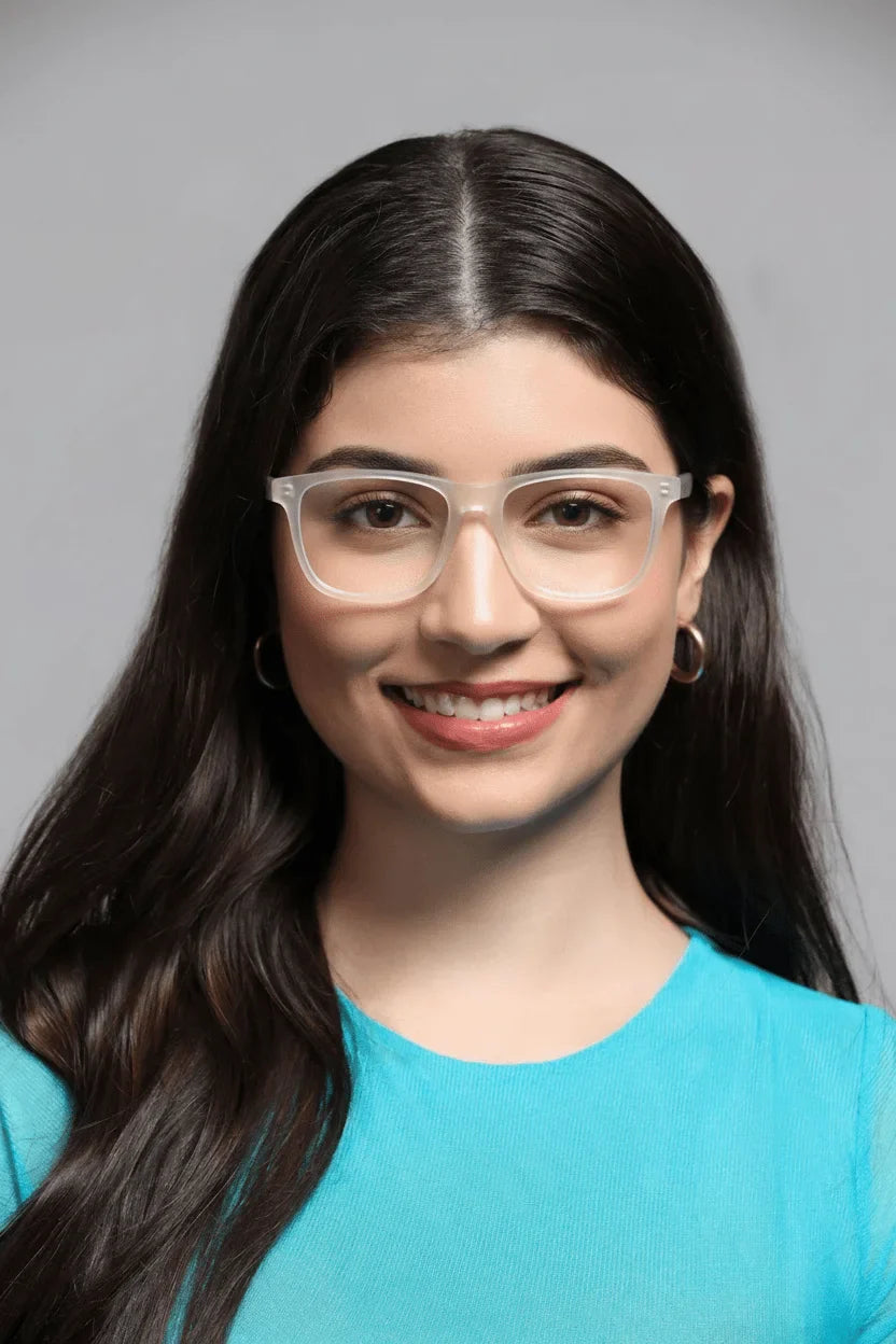 Urban Matte-Icy White Transparent Eyeglasses & Computer Glasses For Men & Women