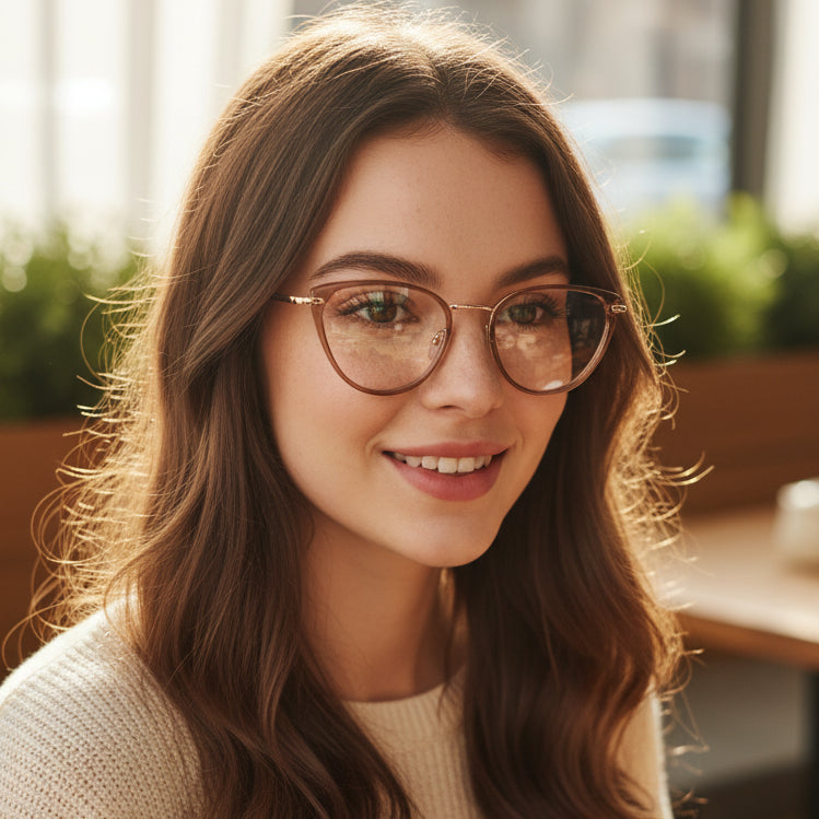women cateye Brown Eyeglasses For Women LKE1306-BRN