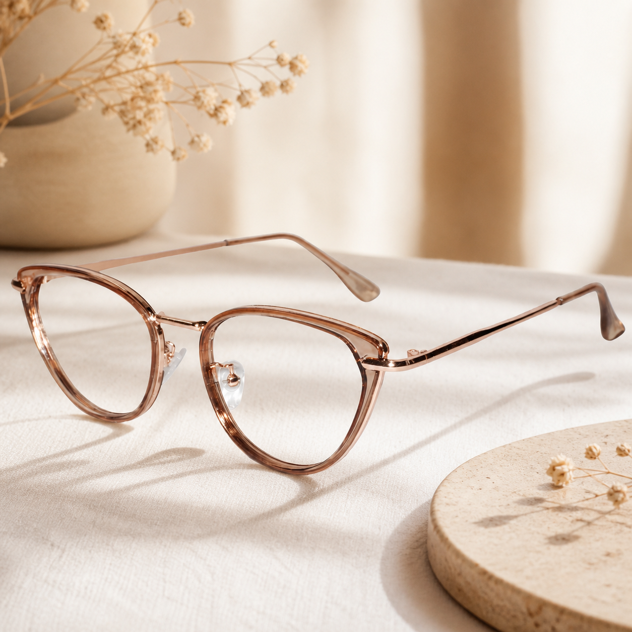 women cateye Brown Eyeglasses For Women LKE1306-BRN