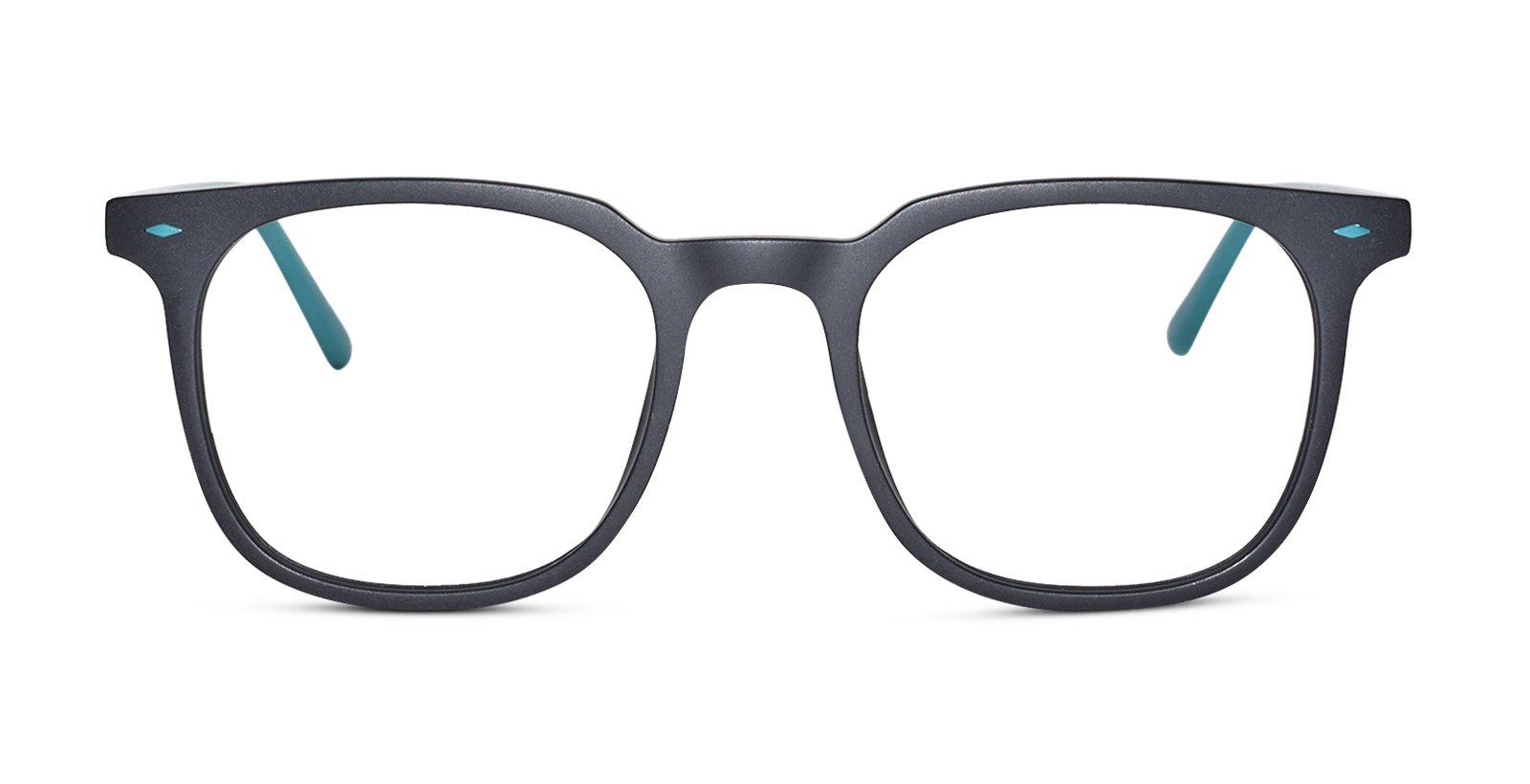 Stylish Matt Black-Green Wayfarer Eyeglasses