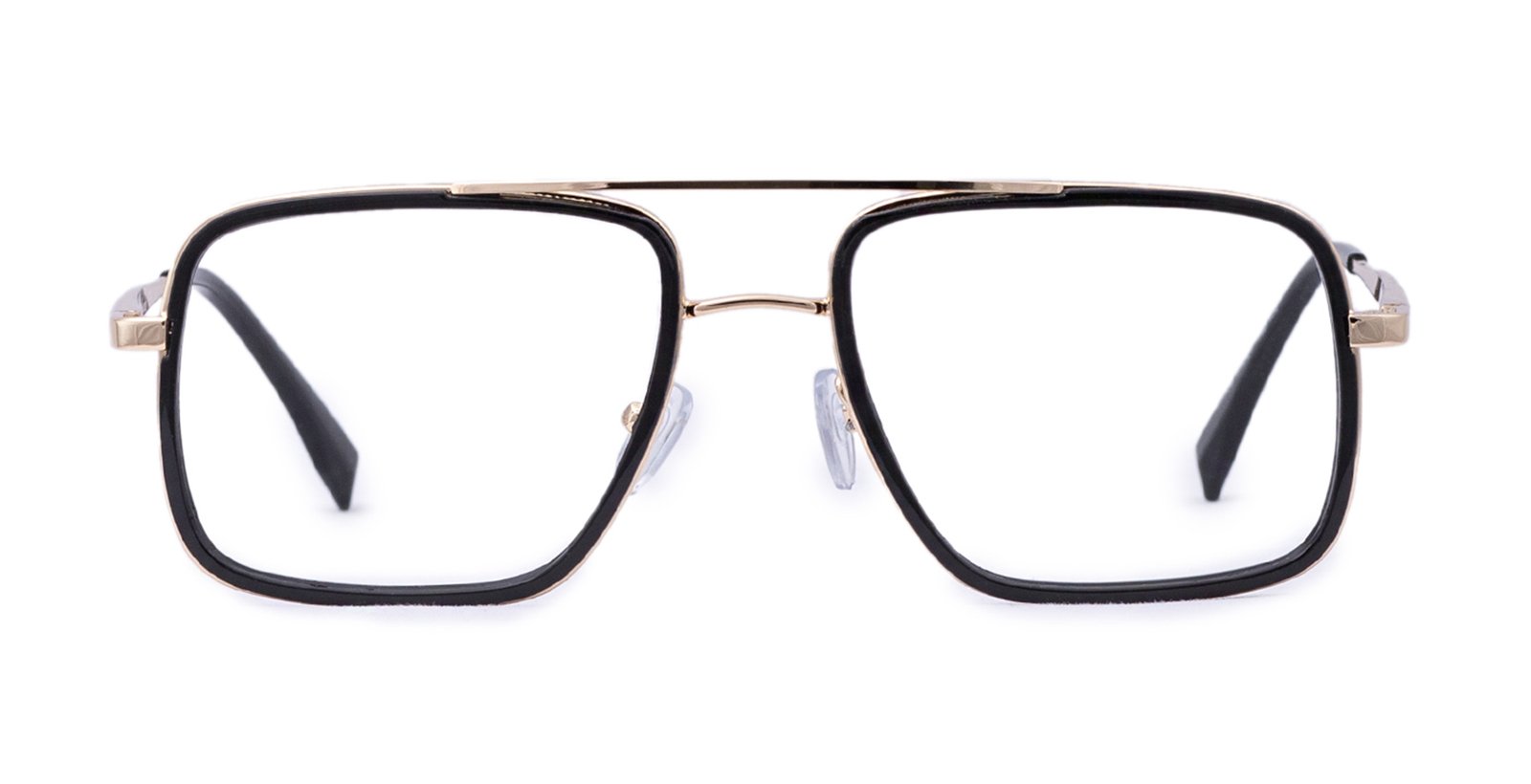Black-Gold Full Rim Rectangle Eyeglass