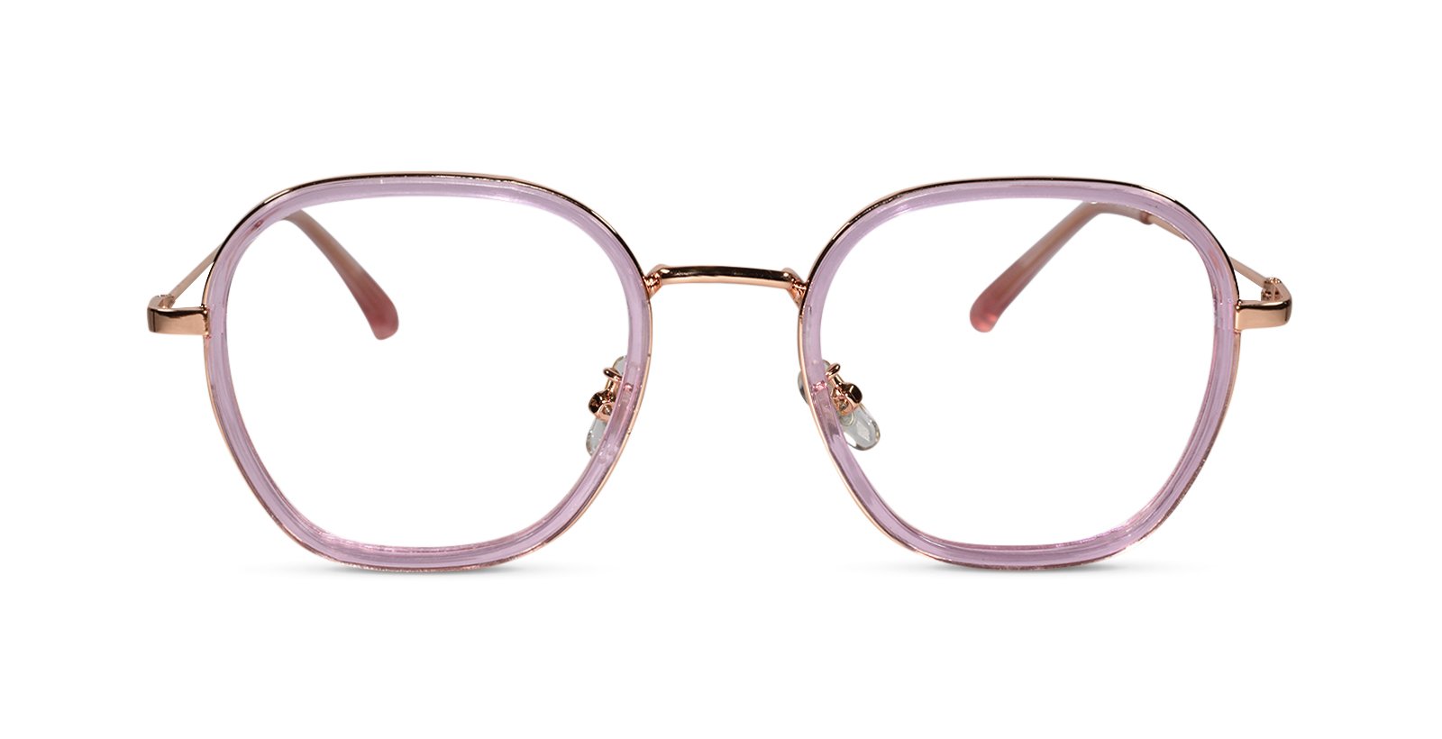 Pink Full rim Hexagonal Eyeglasses for Women