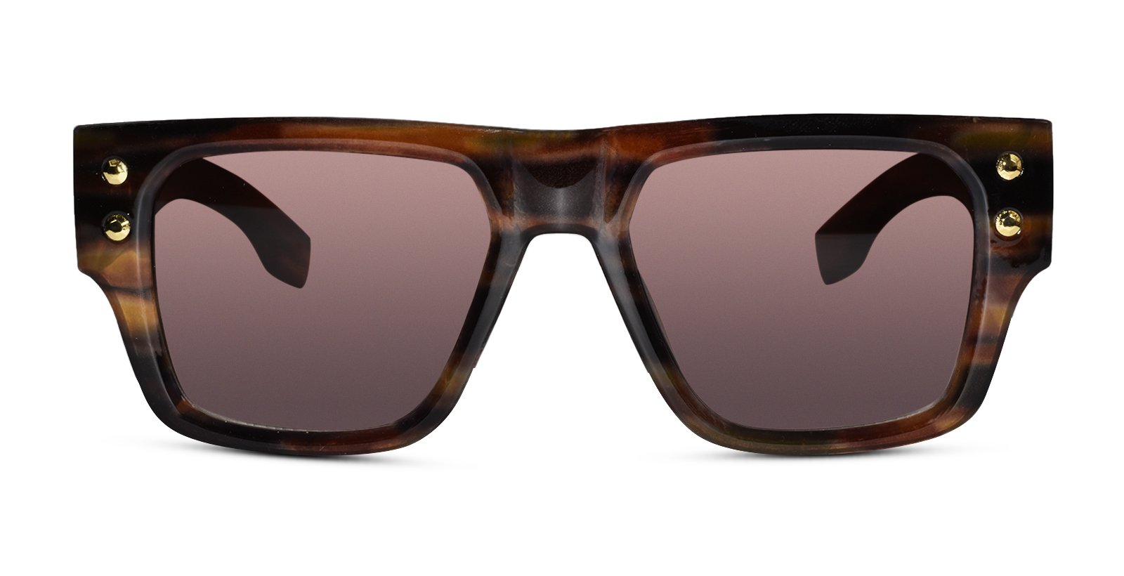 Stylish Bold Rectangular Brown Sunglasses for Men