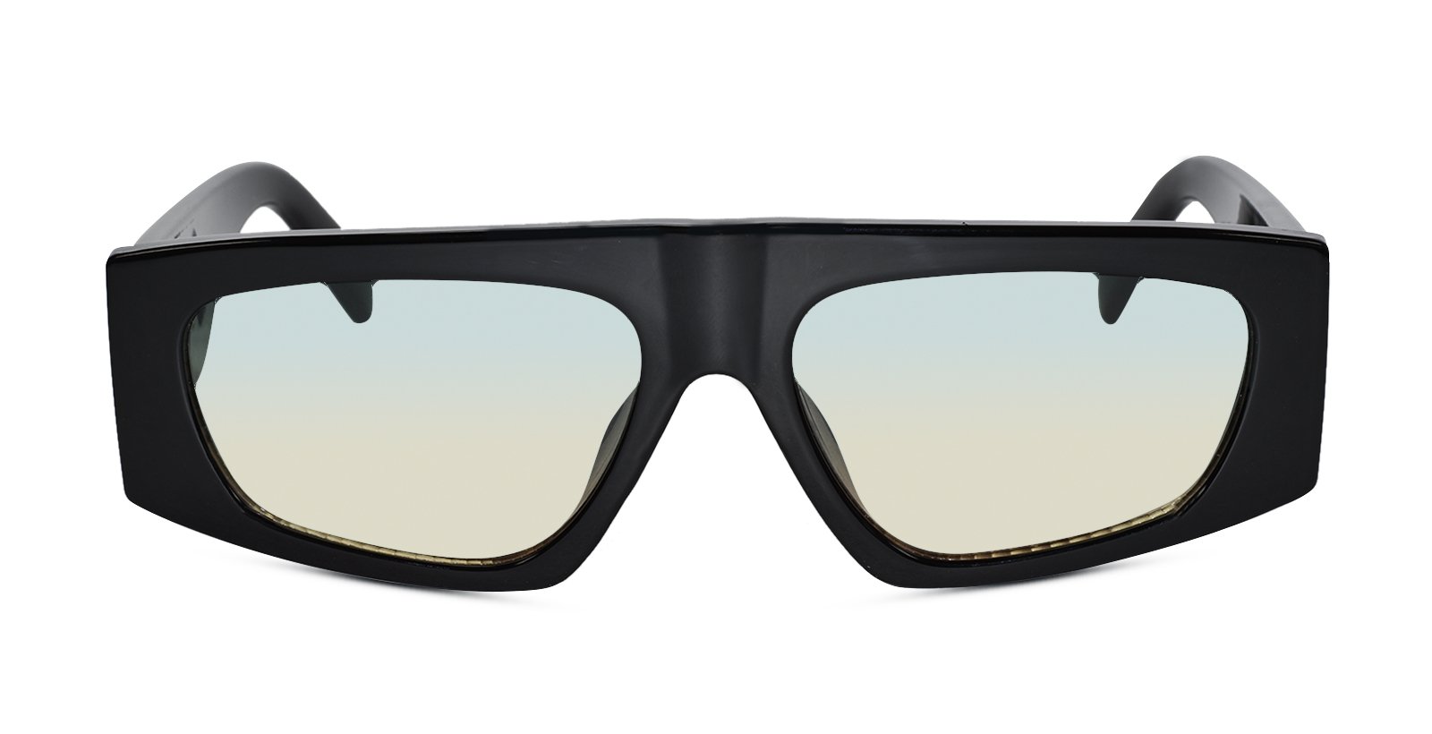 Retro Bold Rectangular Black Sunglasses For Men