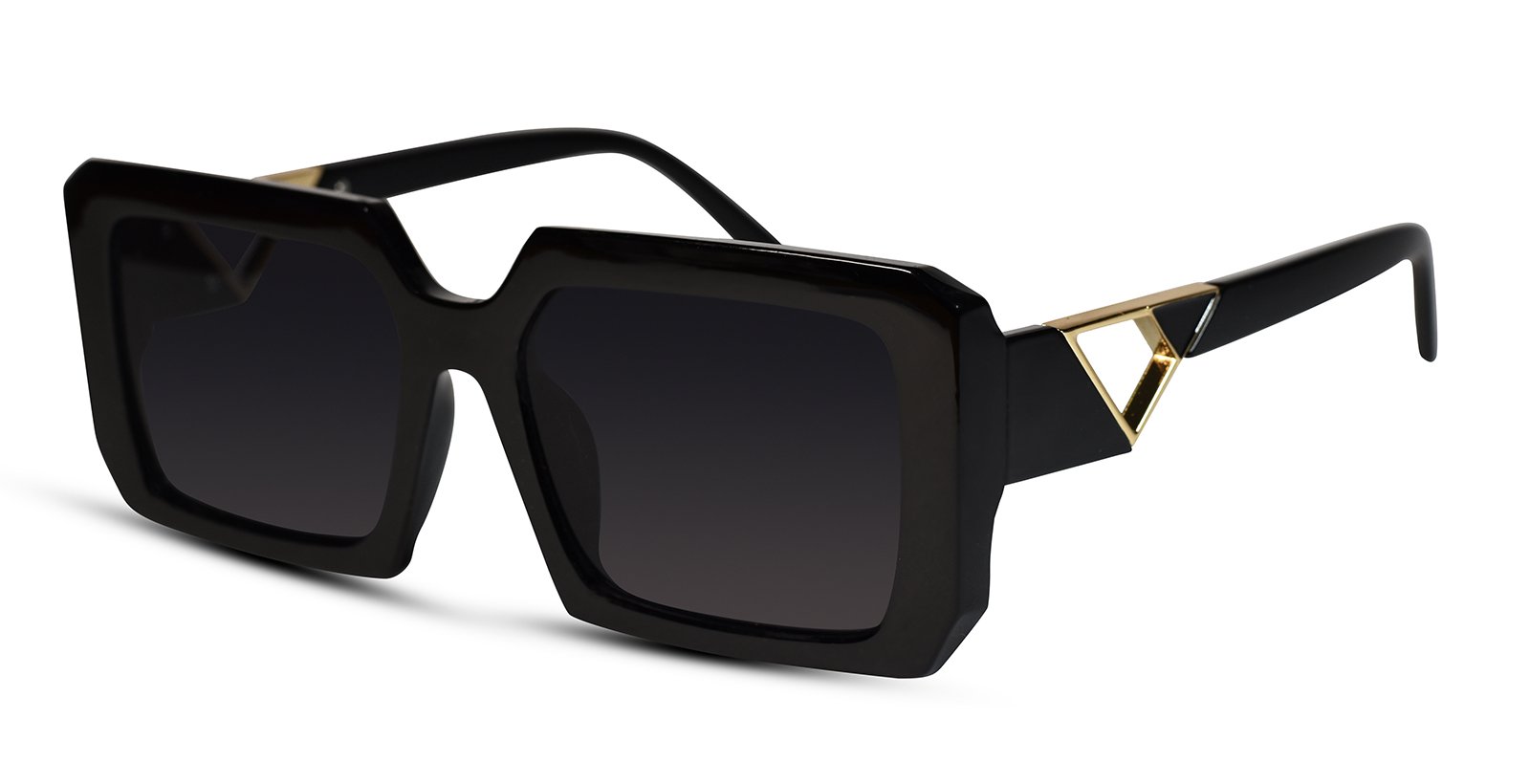 Black Full Rim Rectangular UV Protected Sunglasses