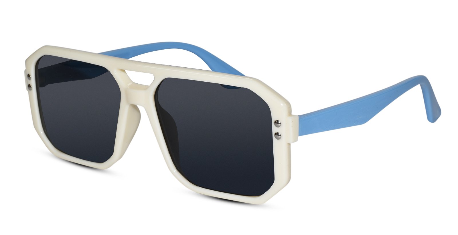 Stylish Rectangle shape White Color boys sunglasses