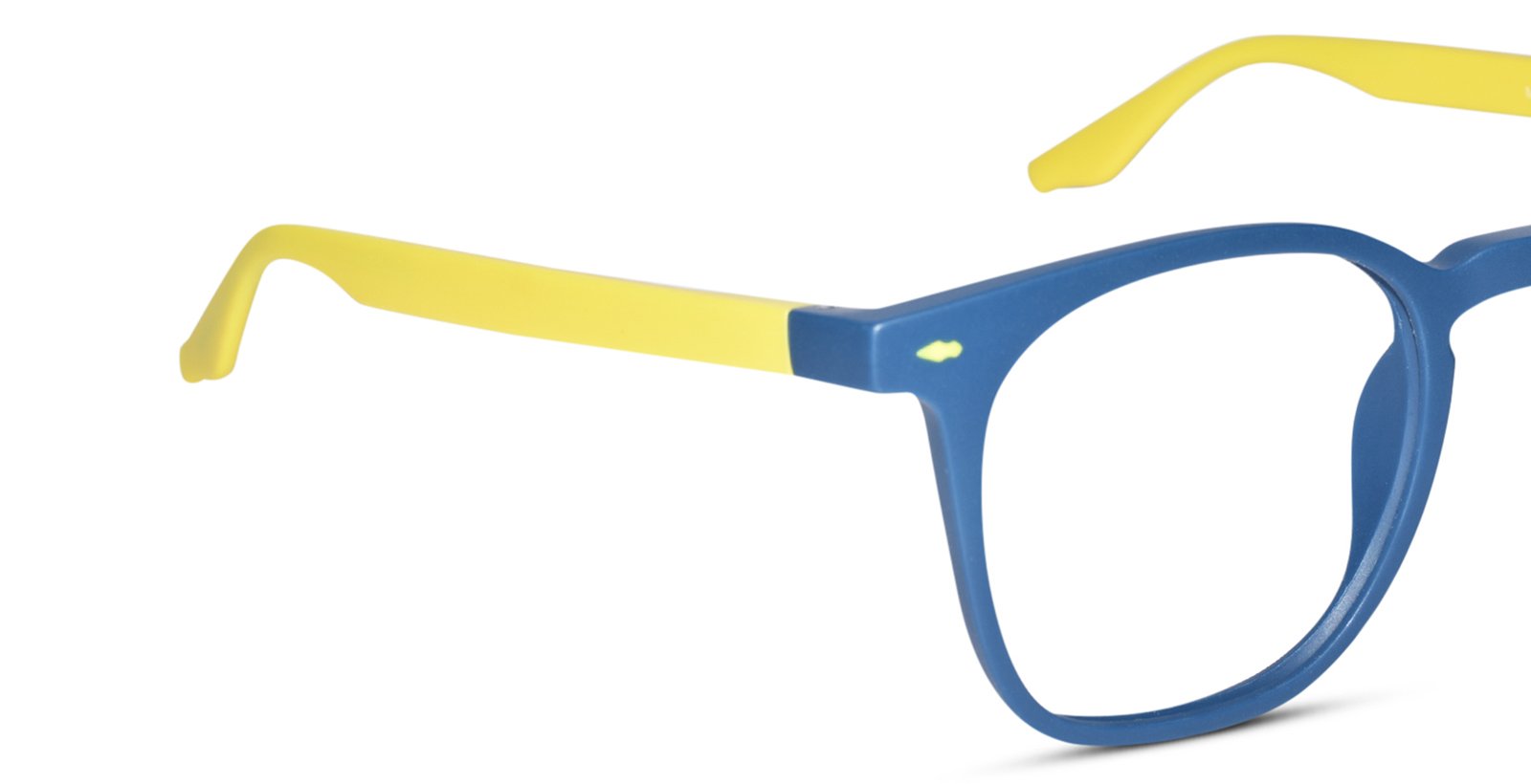 Stylish Matt Blue-Yellow Wayfarer Eyeglasses