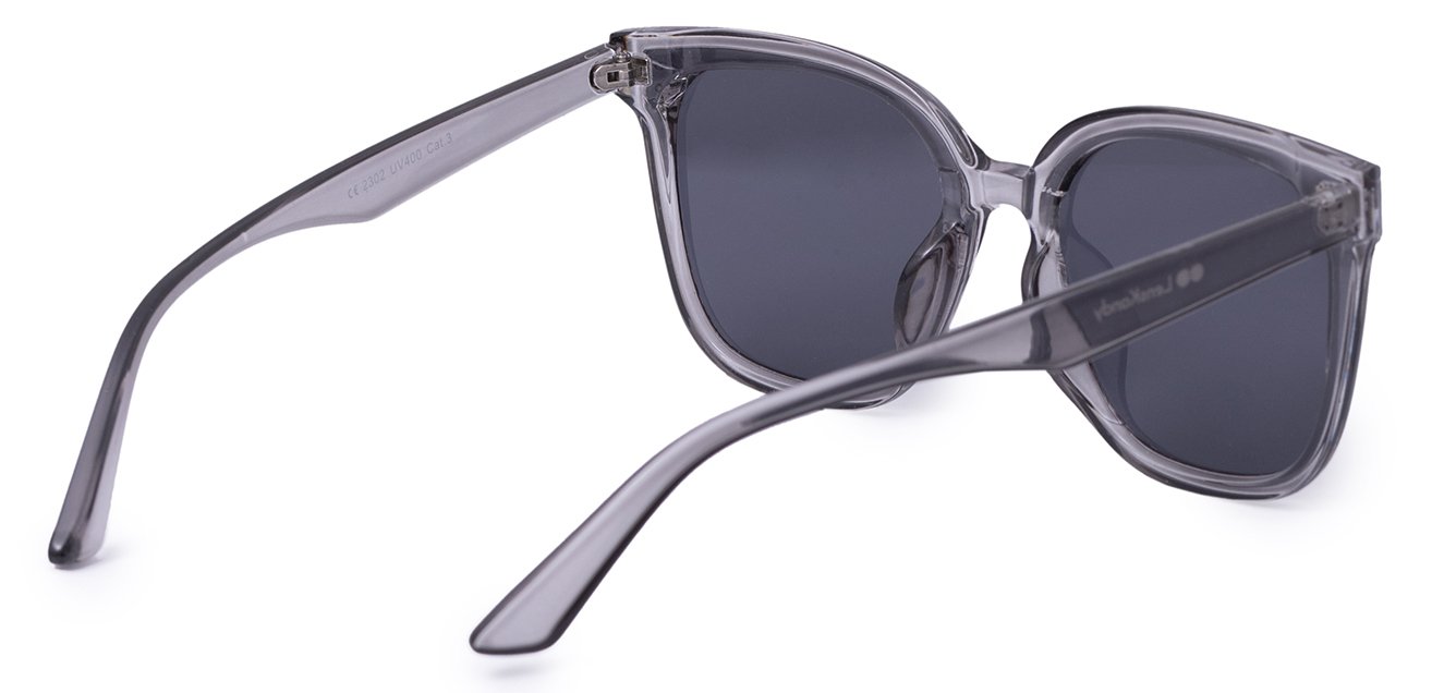 Oversize grey cateye sunglasses