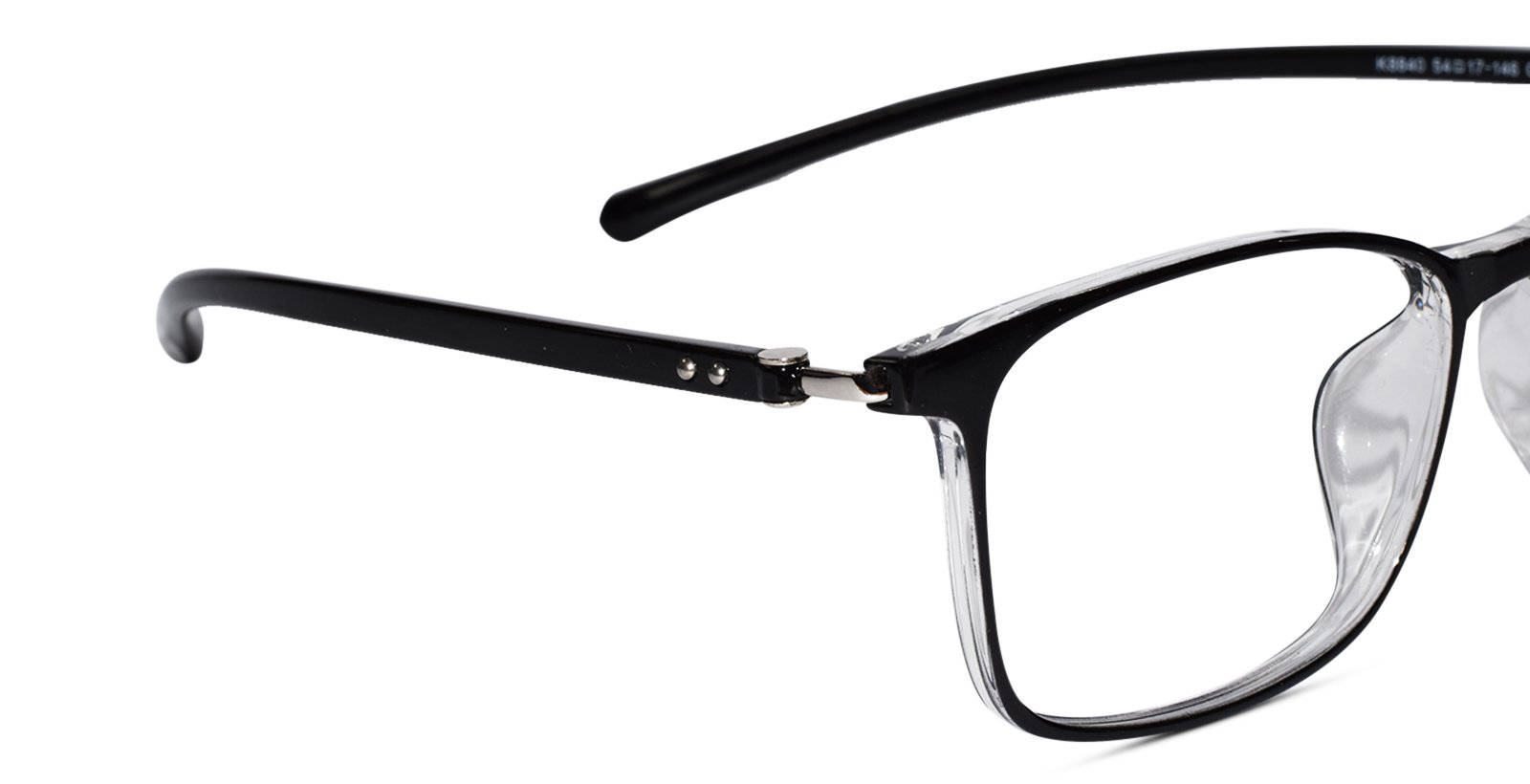 Transparent Black Full Rim Rectangular Eyeglasses