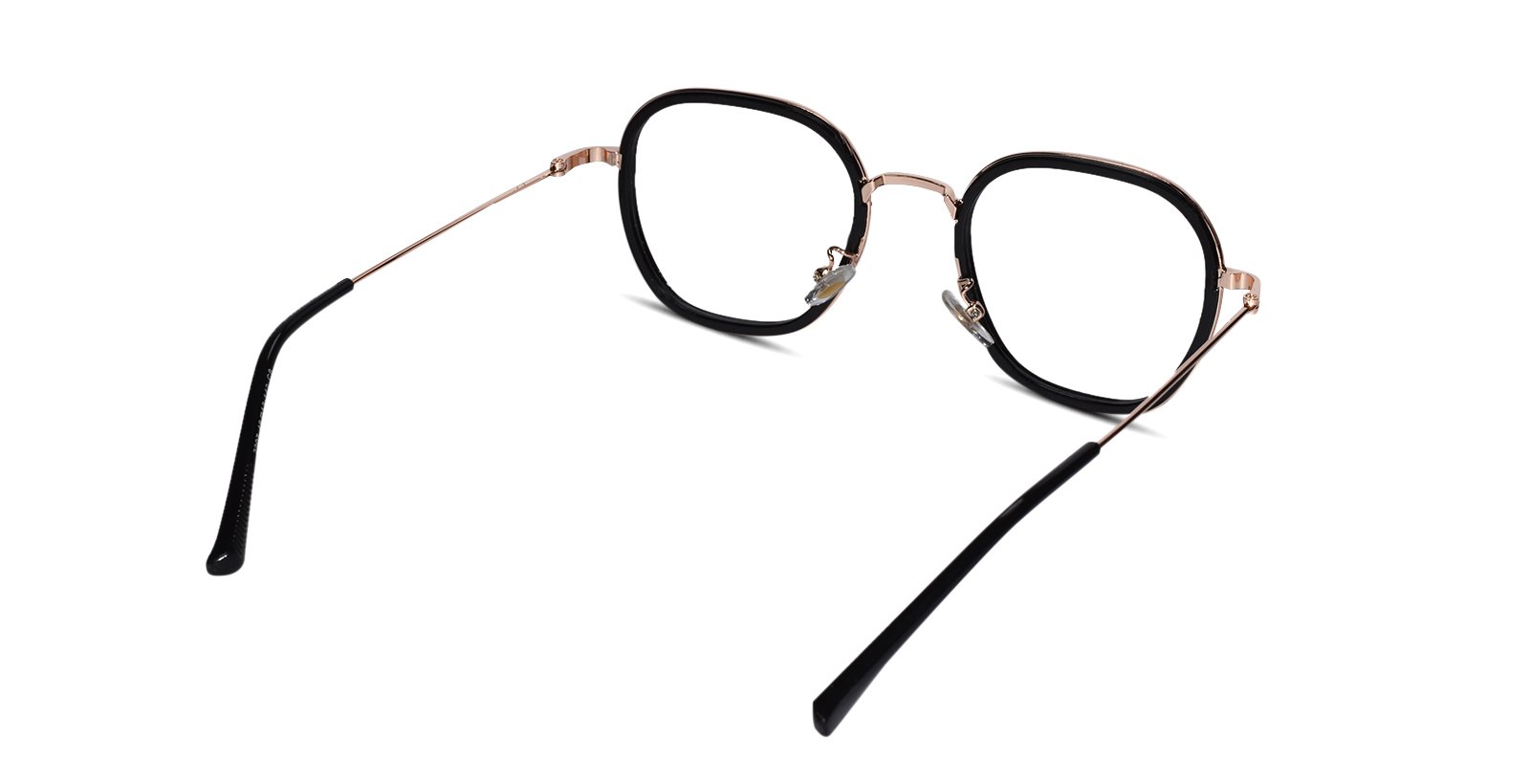 Black Rose Gold Full Rim Hexagonal Eyeglasses