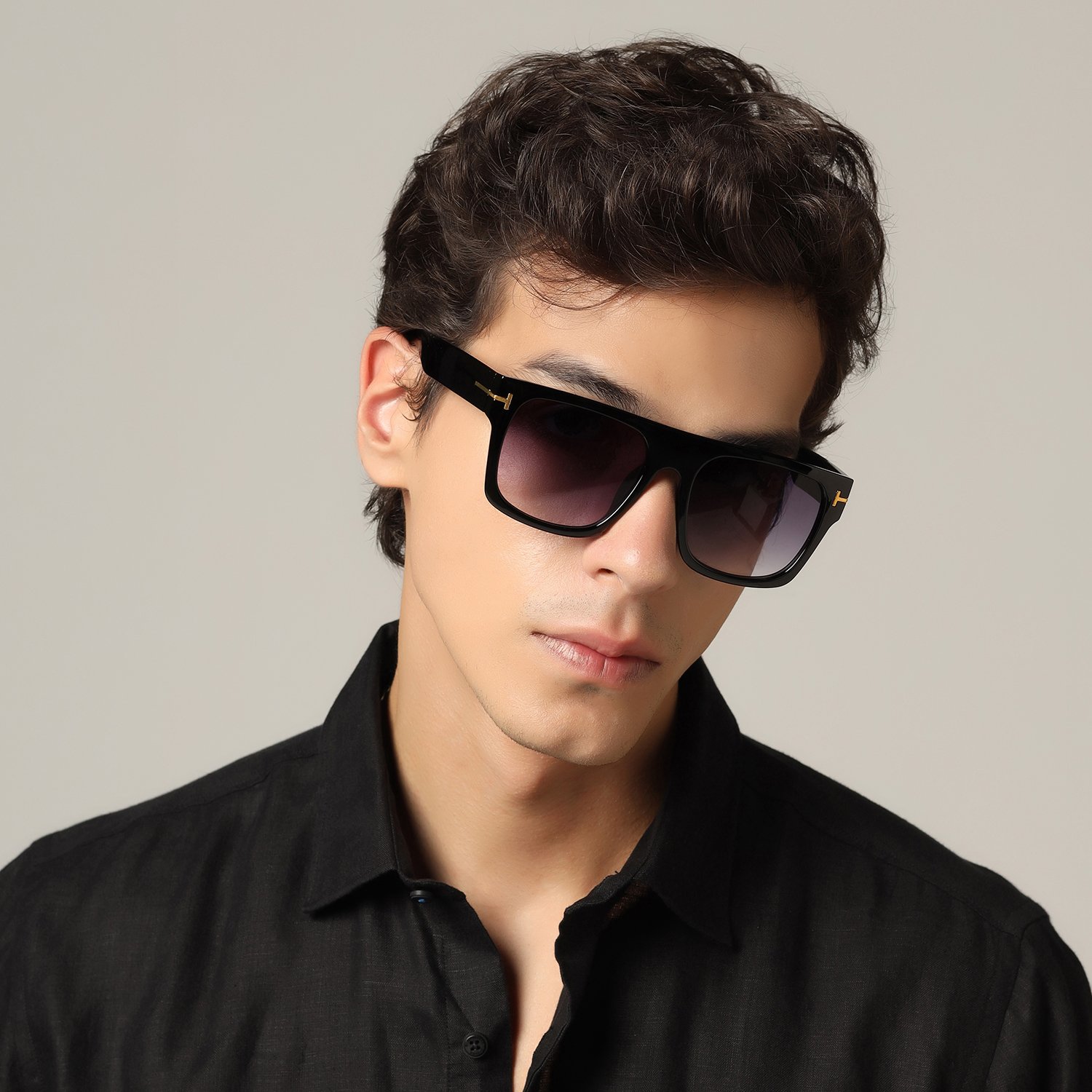 Black Wayfarer Stylish  rectangular Sunglasses