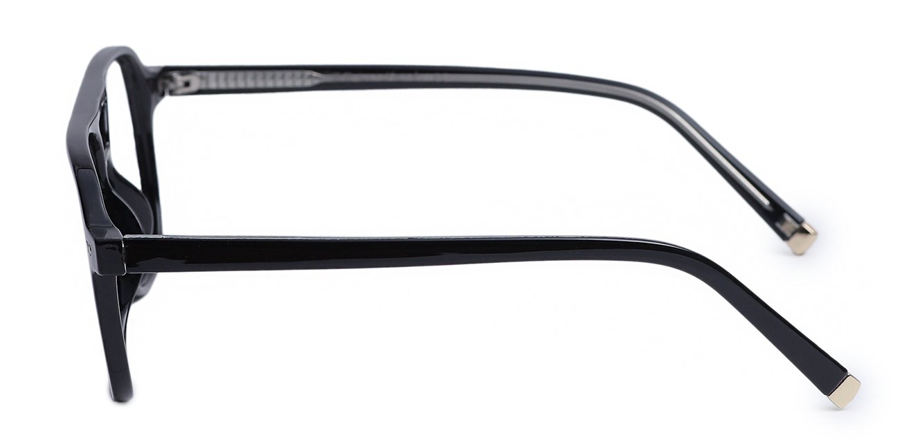 Double Bar Black Rectangular Eyeglasses