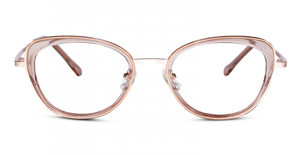 Transparent Rose gold Full Rim Cateye Eyeglasses