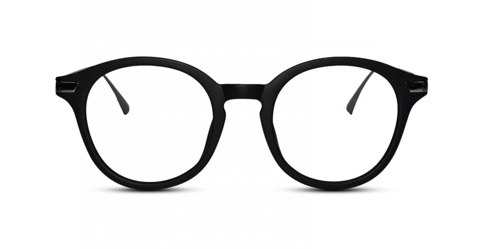Matt Black Round Full Rim Eyeglasses