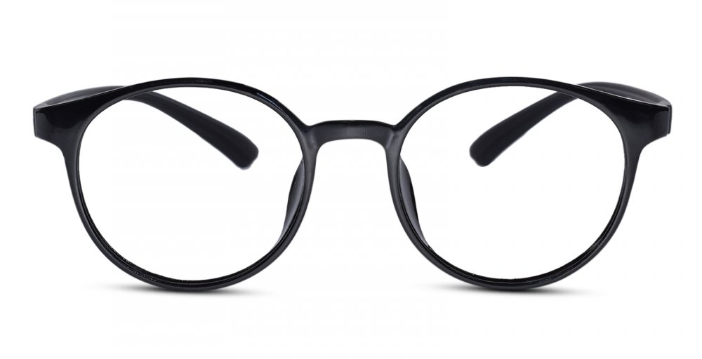 Round Full rim Black Eyeglasses for Men & Women
