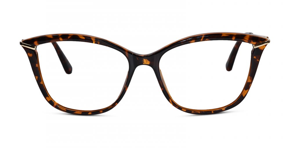 Designer chic brown cat eye eyeglasses