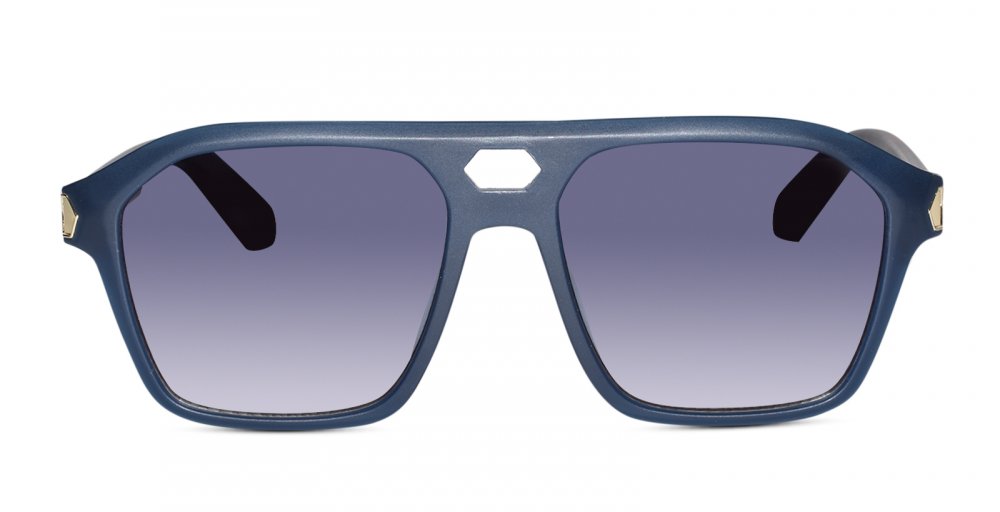 Stylish Bold Rectangular Blue Sunglasses