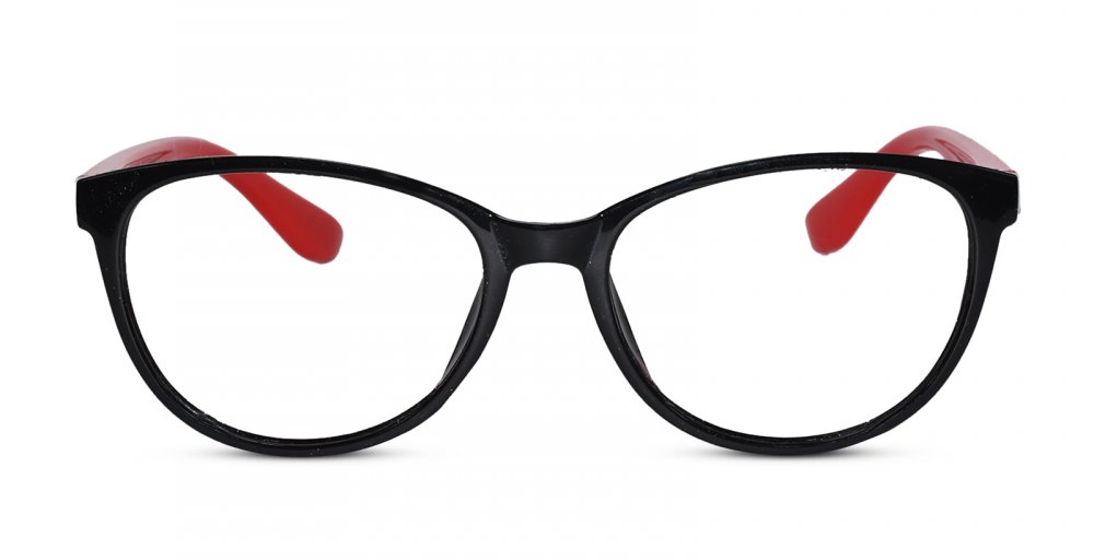 Cateye shape Black/Red color Eyeglasses for Kids