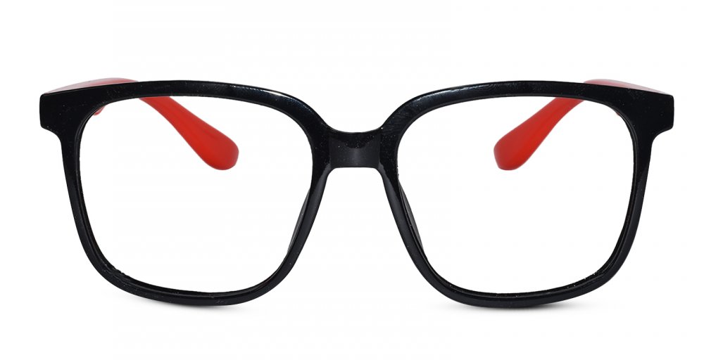 Wayfarer shape Black/Red Color Eyeglasses for Kids