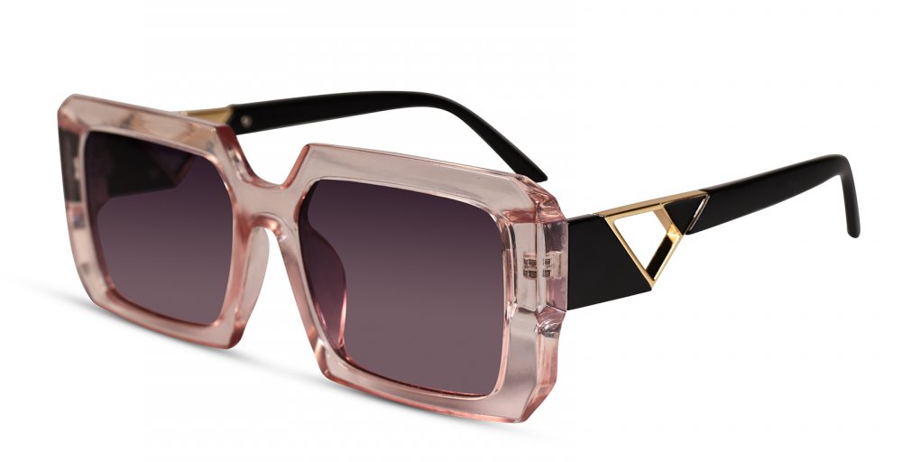 Crystal Pink Full Rim Rectangular UV Protected Sunglasses