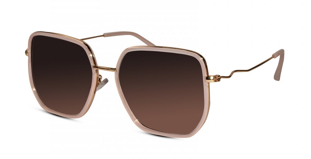 Brown-Rose Gold Full Rim UV Protected Sunglasses
