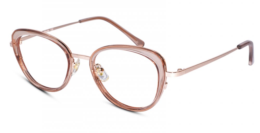 Transparent Rose gold Full Rim Cateye Eyeglasses