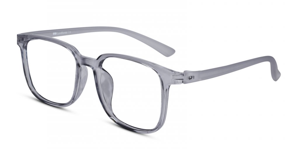 Light Weight Transparent Grey Rectangle Eyeglasses for Men & Women