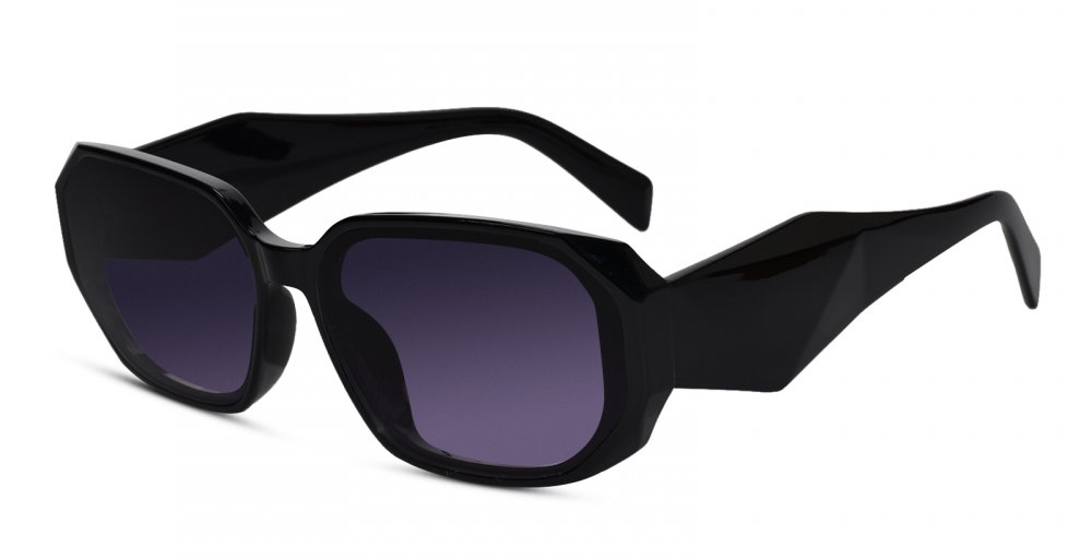 Designer Black Rectangular Sunglasses