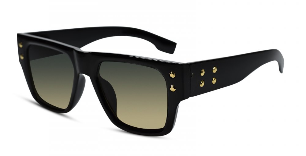 Stylish Bold Rectangular Black Sunglasses for Men