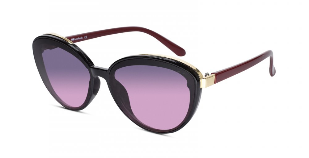 Designer Cat Eye Black-Red Sunglasses for women