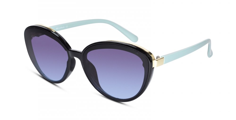 Designer Cat Eye Black-Green Sunglasses for women
