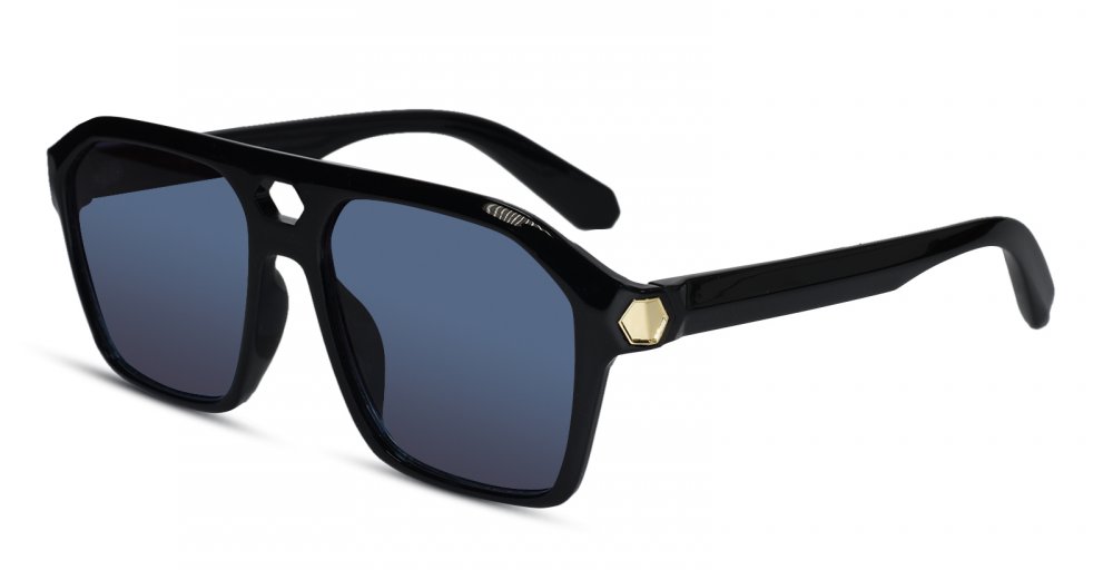 Stylish Bold Rectangular Black Sunglasses