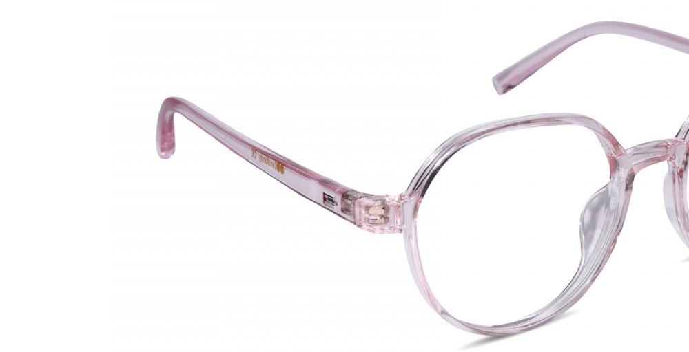 Stylish Pink Hexagonal Eyeglasses for Women