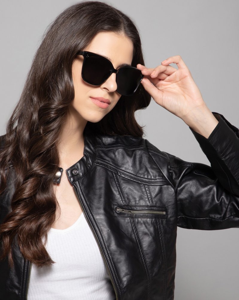 Oversized designer  Black cateye sunglasses