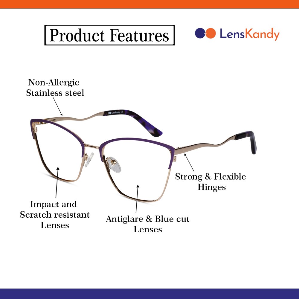Designer Purple Cat eye eyeglasses for Women