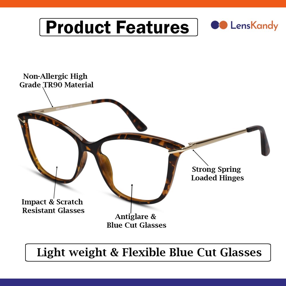 Designer chic brown cat eye eyeglasses