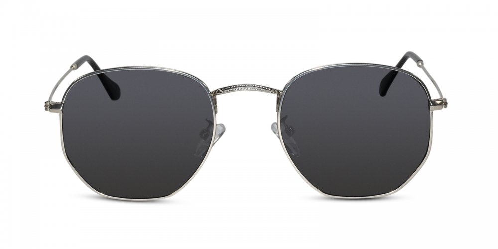 Vintage silver hexagonal sunglasses
