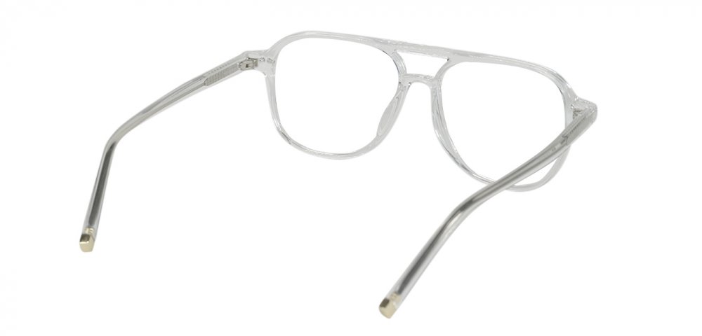 Double Bar Transparent Rectangular Eyeglasses