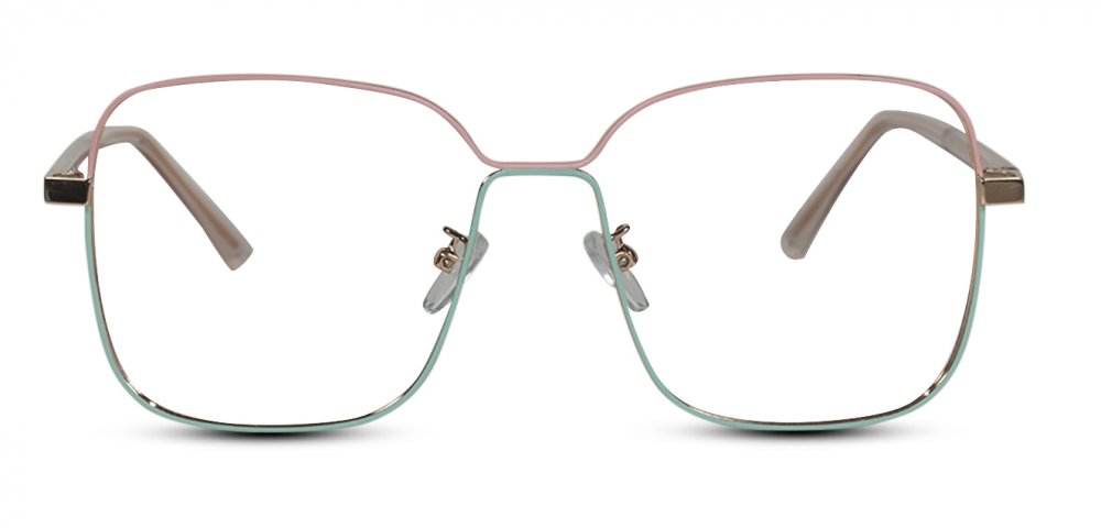 Pink-Green Full Rim Oversized Square Eyeglass