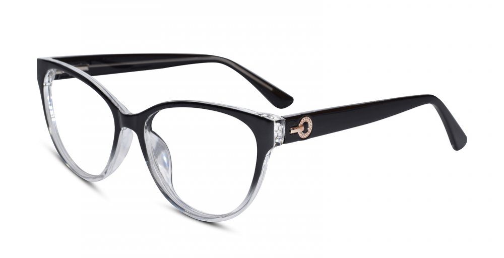 Black Transparent Full Rim Cateye Eyeglasses