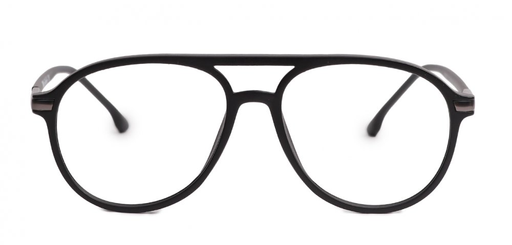 Matt Black Full Rim Aviator Eyeglasses